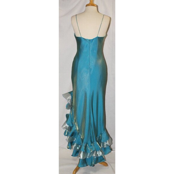 NWOT Poly USA #2504 Vintage Taffeta Evening Dress-Size 2X-TURQUOISE-NEW - Picture 2 of 5
